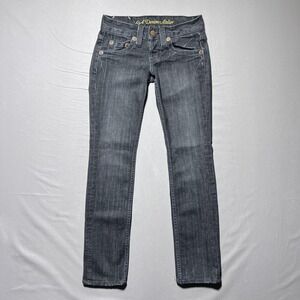 LA Denim Atelier Jeans Womens 25 Gray Straight Leg Stretch Dark Wash Made USA‎
